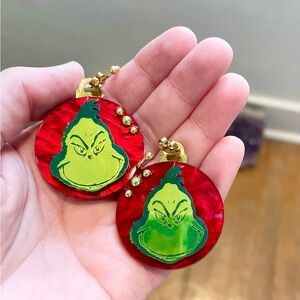 Grinch Red & Lime Statement Earrings